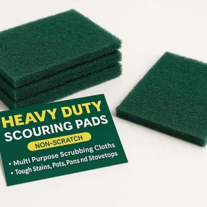 20 Heavy Duty Scouring Pads for Kitchen Cleaning Multi Purpose Scrubbing Cloths for Tough Stains Pots Pans and Stovetops Non Scratch Materials Green